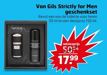 Aanbiedingen Van gils strictly for men geschenkset - Van Gils - Geldig van 21/11/2017 tot 26/11/2017 bij Trekpleister