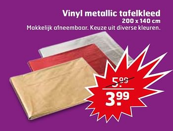 Aanbiedingen Vinyl metallic tafelkleed - Huismerk - Trekpleister - Geldig van 21/11/2017 tot 26/11/2017 bij Trekpleister
