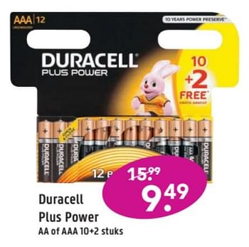 Aanbiedingen Duracell plus power - Duracell - Geldig van 20/11/2017 tot 03/12/2017 bij D.I.O. Drogist