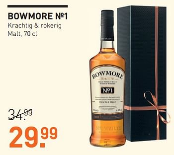 Aanbiedingen Bowmore no1 krachtig + rokerig malt - Bowmore - Geldig van 20/11/2017 tot 04/12/2017 bij Gall & Gall