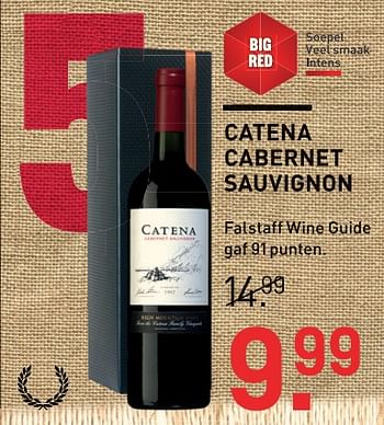 Aanbiedingen Catena cabernet sauvignon - Rode wijnen - Geldig van 20/11/2017 tot 04/12/2017 bij Gall & Gall