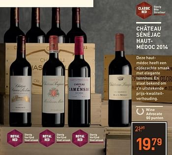 Aanbiedingen Château sénéjac hautmédoc 2014 - Rode wijnen - Geldig van 20/11/2017 tot 04/12/2017 bij Gall & Gall