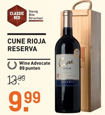 Aanbiedingen Cune rioja reserva - Rode wijnen - Geldig van 20/11/2017 tot 04/12/2017 bij Gall & Gall