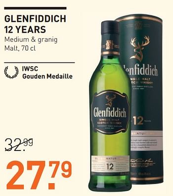 Aanbiedingen Glenfiddich 12 years medium + granig malt - Glenfiddich - Geldig van 20/11/2017 tot 04/12/2017 bij Gall & Gall