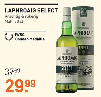 Aanbiedingen Laphroaig select krachtig + rokerig malt - Laphroaig - Geldig van 20/11/2017 tot 04/12/2017 bij Gall & Gall