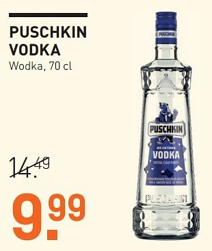 Aanbiedingen Puschkin vodka wodka - Puschkin - Geldig van 20/11/2017 tot 04/12/2017 bij Gall & Gall