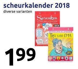 Aanbiedingen Scheurkalender 2018 - Huismerk - Action - Geldig van 22/11/2017 tot 28/11/2017 bij Action