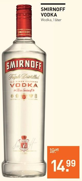 Aanbiedingen Smirnoff vodka wodka - Smirnoff - Geldig van 20/11/2017 tot 04/12/2017 bij Gall & Gall