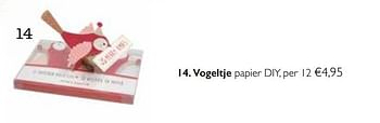 Aanbiedingen Vogeltje papier diy - Huismerk - Dille &amp; Kamille - Geldig van 01/11/2017 tot 31/03/2018 bij Dille & Kamille