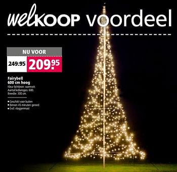 Aanbiedingen Fairybell 600 cm hoog - Huismerk - Welkoop - Geldig van 22/11/2017 tot 03/12/2017 bij Welkoop