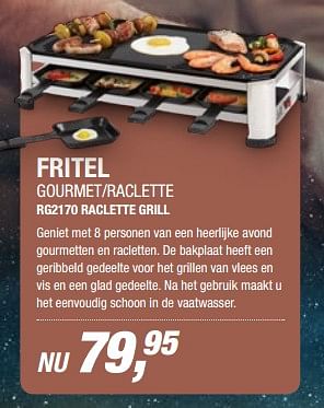Aanbiedingen Fritel gourmet-raclette rg2170 raclette grill - Fritel - Geldig van 21/11/2017 tot 19/12/2017 bij Electro World
