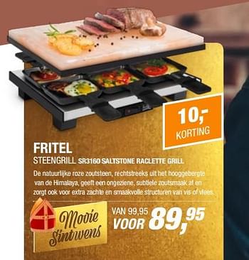 Aanbiedingen Fritel steengrillsr3160 saltstone raclette grill - Fritel - Geldig van 21/11/2017 tot 19/12/2017 bij Electro World
