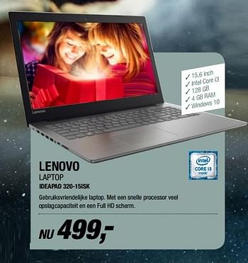 Aanbiedingen Lenovo laptop ideapad 320-15isk - Lenovo - Geldig van 21/11/2017 tot 19/12/2017 bij Electro World