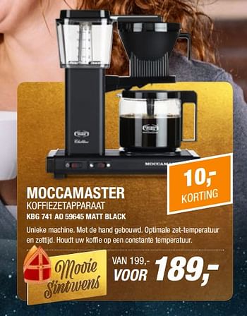 Aanbiedingen Moccamaster koffiezetapparaat kbg 741 ao 59645 matt black - Moccamaster - Geldig van 21/11/2017 tot 19/12/2017 bij Electro World