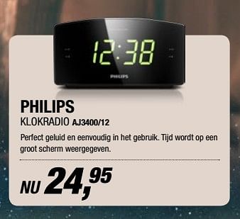 Aanbiedingen Philips klokradio aj3400-12 - Philips - Geldig van 21/11/2017 tot 19/12/2017 bij Electro World
