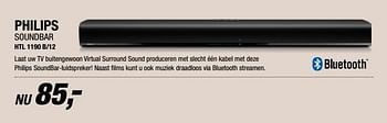 Aanbiedingen Philips soundbar htl 1190 b-12 - Philips - Geldig van 21/11/2017 tot 19/12/2017 bij Electro World