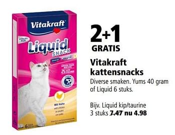 Aanbiedingen Vitakraft kattensnacks - Vitakraft - Geldig van 22/11/2017 tot 03/12/2017 bij Welkoop