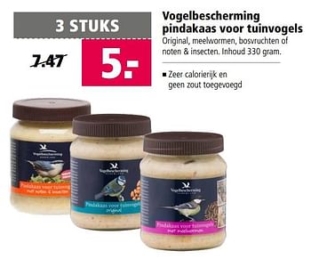 Aanbiedingen Vogelbescherming pindakaas voor tuinvogels - Huismerk - Welkoop - Geldig van 22/11/2017 tot 03/12/2017 bij Welkoop