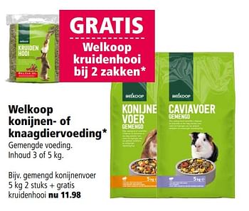 Aanbiedingen Welkoop konijnen- of knaagdiervoeding - Huismerk - Welkoop - Geldig van 22/11/2017 tot 03/12/2017 bij Welkoop