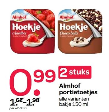 Aanbiedingen Almhof portietoetjes - Almhof - Geldig van 23/11/2017 tot 29/11/2017 bij Spar