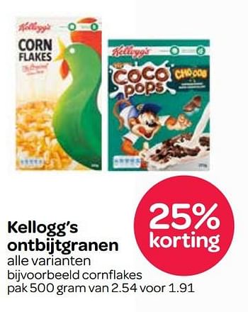 Aanbiedingen Cornflakes - Kellogg's - Geldig van 23/11/2017 tot 29/11/2017 bij Spar