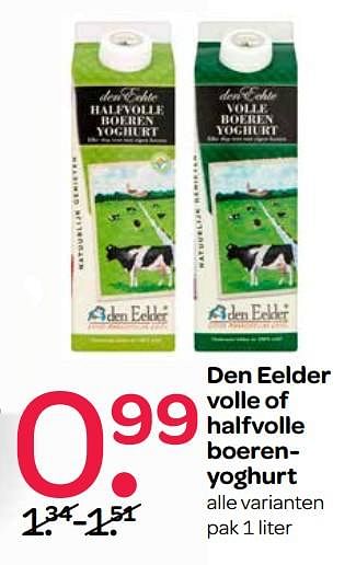 Aanbiedingen Den eelder volle of halfvolle boerenyoghurt - Den Eelder - Geldig van 23/11/2017 tot 29/11/2017 bij Spar