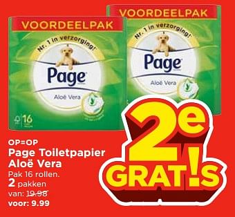 Aanbiedingen Page toiletpapier aloë vera - Page - Geldig van 26/11/2017 tot 02/12/2017 bij Vomar