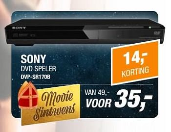 Aanbiedingen Sony dvd speler dvp-sr170b - Sony - Geldig van 21/11/2017 tot 19/12/2017 bij Electro World