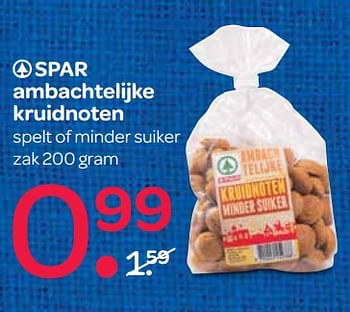 Aanbiedingen Spar ambachtelijke kruidnoten - Spar - Geldig van 23/11/2017 tot 29/11/2017 bij Spar