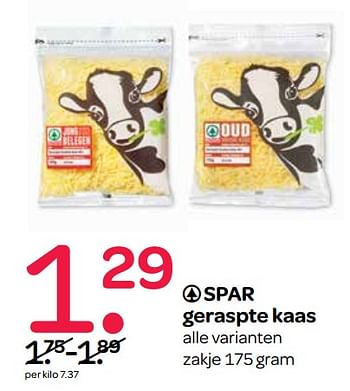 Aanbiedingen Spar geraspte kaas - Spar - Geldig van 23/11/2017 tot 29/11/2017 bij Spar
