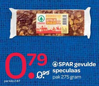Aanbiedingen Spar gevulde speculaas - Spar - Geldig van 23/11/2017 tot 29/11/2017 bij Spar