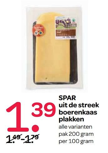 Aanbiedingen Spar uit de streek boerenkaas plakken - Spar - Geldig van 23/11/2017 tot 29/11/2017 bij Spar