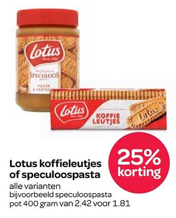 Aanbiedingen Speculoospasta - Lotus Bakeries - Geldig van 23/11/2017 tot 29/11/2017 bij Spar