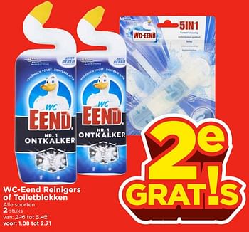 Aanbiedingen Wc-eend reinigers of toiletblokken - WC Eend - Geldig van 26/11/2017 tot 02/12/2017 bij Vomar