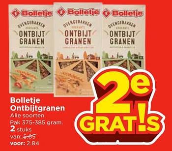 Aanbiedingen Bolletje ontbijtgranen - Bolletje - Geldig van 26/11/2017 tot 02/12/2017 bij Vomar