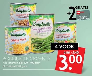 Aanbiedingen Bonduelle groente - Bonduelle - Geldig van 26/11/2017 tot 02/12/2017 bij Deka Markt