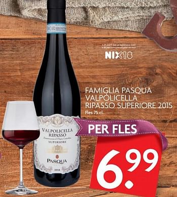 Aanbiedingen Famiglia pasqua valpolicella ripasso superiore 2015 - Rode wijnen - Geldig van 26/11/2017 tot 02/12/2017 bij Deka Markt