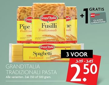Aanbiedingen Grand`italia tradizionali pasta - grand’italia - Geldig van 26/11/2017 tot 02/12/2017 bij Deka Markt