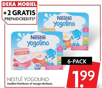 Aanbiedingen Nestlé yogolino aardbei-framboos of mango-abrikoos - Nestlé - Geldig van 26/11/2017 tot 02/12/2017 bij Deka Markt