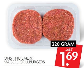 Aanbiedingen Ons thuismerk magere grillburgers - Huismerk - Deka Markt - Geldig van 26/11/2017 tot 02/12/2017 bij Deka Markt