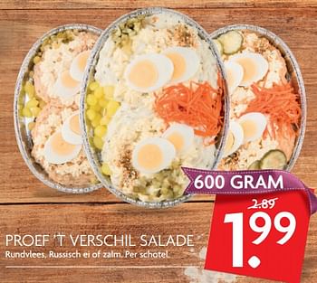 Aanbiedingen Proef `t verschil salade rundvlees, russisch ei of zalm - Huismerk - Deka Markt - Geldig van 26/11/2017 tot 02/12/2017 bij Deka Markt