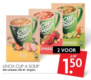 Aanbiedingen Unox cup a soup - Unox - Geldig van 26/11/2017 tot 02/12/2017 bij Deka Markt