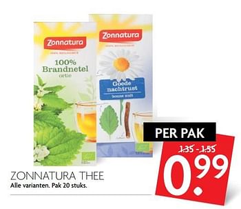 Aanbiedingen Zonnatura thee - Zonnatura - Geldig van 26/11/2017 tot 02/12/2017 bij Deka Markt
