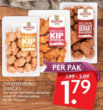 Aanbiedingen Zwanenberg snacks mini kipsaté, saté balletjes, deluxe kipspiesjes of hollandse balletjes - Zwanenberg - Geldig van 26/11/2017 tot 02/12/2017 bij Deka Markt