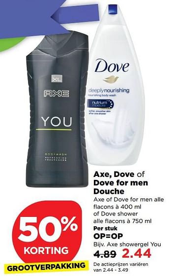 Aanbiedingen Axe showergel you - Axe - Geldig van 26/11/2017 tot 02/12/2017 bij Plus