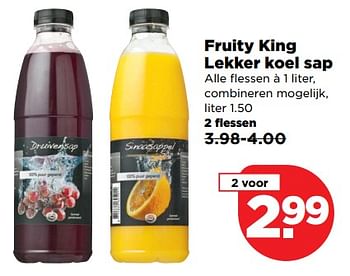 Aanbiedingen Fruity king lekker koel sap - Fruity King - Geldig van 26/11/2017 tot 02/12/2017 bij Plus