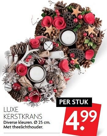 Aanbiedingen Luxe kerstkrans - Huismerk - Deka Markt - Geldig van 26/11/2017 tot 02/12/2017 bij Deka Markt