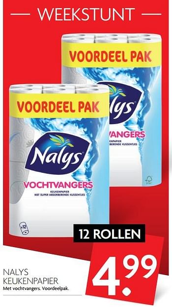 Aanbiedingen Nalys keukenpapier met vochtvangers - Nalys - Geldig van 26/11/2017 tot 02/12/2017 bij Deka Markt