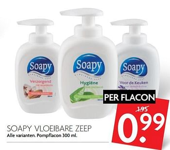 Aanbiedingen Soapy vloeibare zeep - Soapy - Geldig van 26/11/2017 tot 02/12/2017 bij Deka Markt