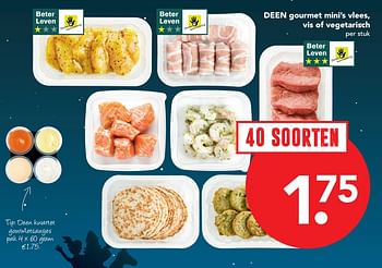 Aanbiedingen Deen gourmet mini`s vlees, vis of vegetarisch - Huismerk deen supermarkt - Geldig van 26/11/2017 tot 02/12/2017 bij Deen Supermarkten